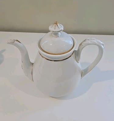 Antique Haviland Limoges Wedding Ring Pattern Tea/Coffee Pot & Sugar - Thumbnail 2