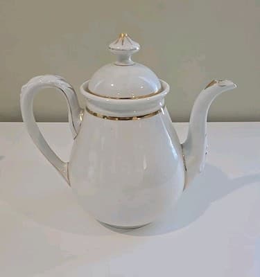 Antique Haviland Limoges Wedding Ring Pattern Tea/Coffee Pot & Sugar - Thumbnail 4
