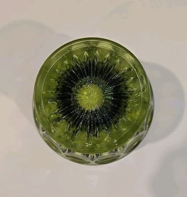 Vintage MCM Anchor Hocking Avocado Green Glass Pedestal Footed Bowl Candy Dish - Thumbnail 5