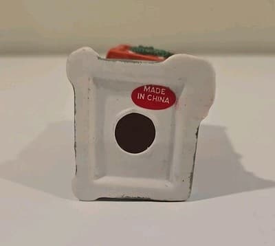 Vintage Christmas Village Red Telephone Booth Ceramic 3.75 Inch High - Thumbnail 7