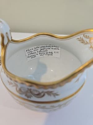 Antique 19th c. English Derby Porcelain Creamer Cream Jug Pitcher Pink Gold - Thumbnail 7