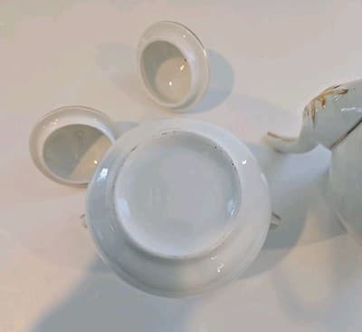 Antique Haviland Limoges Wedding Ring Pattern Tea/Coffee Pot & Sugar - Thumbnail 8