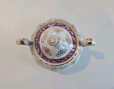 Yusui Porcelain 24KT G.P. Sugar Bowl - Thumbnail 5