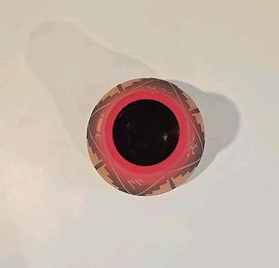 Southwestern Red Sioux Pottery Lakota Signed Clay Vase - Thumbnail 6