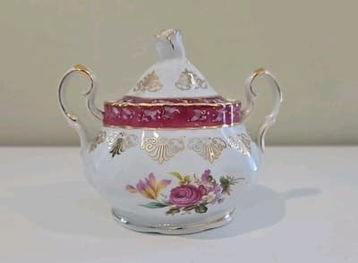 Yusui Porcelain 24KT G.P. Sugar Bowl - Thumbnail 3