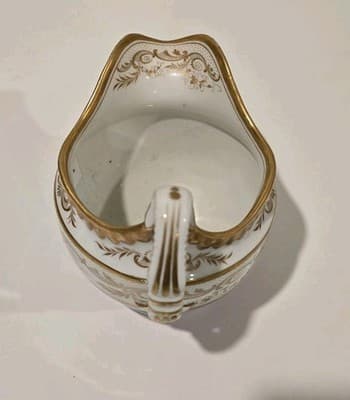 Antique 19th c. English Derby Porcelain Creamer Cream Jug Pitcher Pink Gold - Thumbnail 6