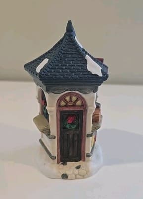 Vtg Share The Joy Village Accessories Collectables Porcelian News Stand - Thumbnail 6
