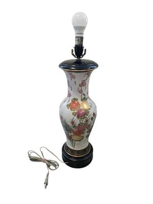 Fujita Kutani Rare Japanese Oriental Exquisite Vintage Peacock Floral Lamp - Thumbnail 9