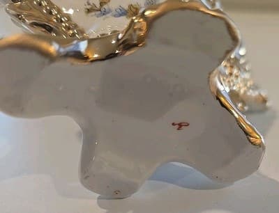 Antique Porcelain Basket Daisy + Flower Motif Gold Gilt Hand Painted 1898 R - Thumbnail 14
