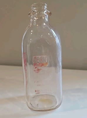 Rare Vintage Koontz Creamery Quart Milk Glass Bottle Salisbury, MD - Thumbnail 2