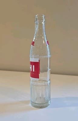 NEHI Beverages Soda Pop Bottle Clear Glass Ribbed Sides 10 oz Vintage 1970's - Thumbnail 2