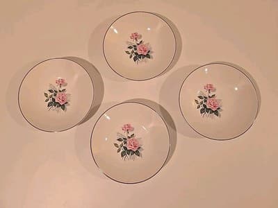 Vintage Set of 4 Taylor & Taylor Fine China "Summer Rose" Salad Dish Plate Bowl - Thumbnail 2