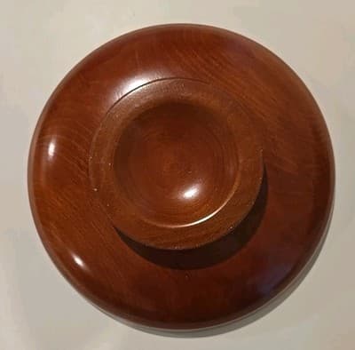 Japan Lacquer Ware Wooden Bowls with Carved Flowers MCM & Small Wooden Bowl 3pc - Thumbnail 3