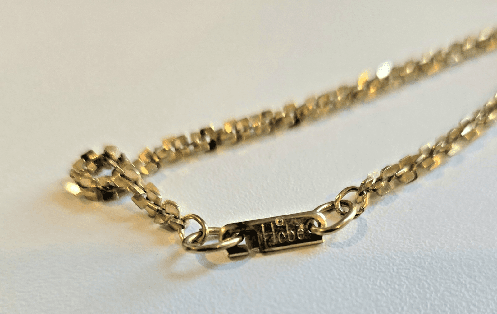 Vintage Signed Hobé Hobe Long Gold Tone Plated Chain Necklace 24" - Thumbnail 4