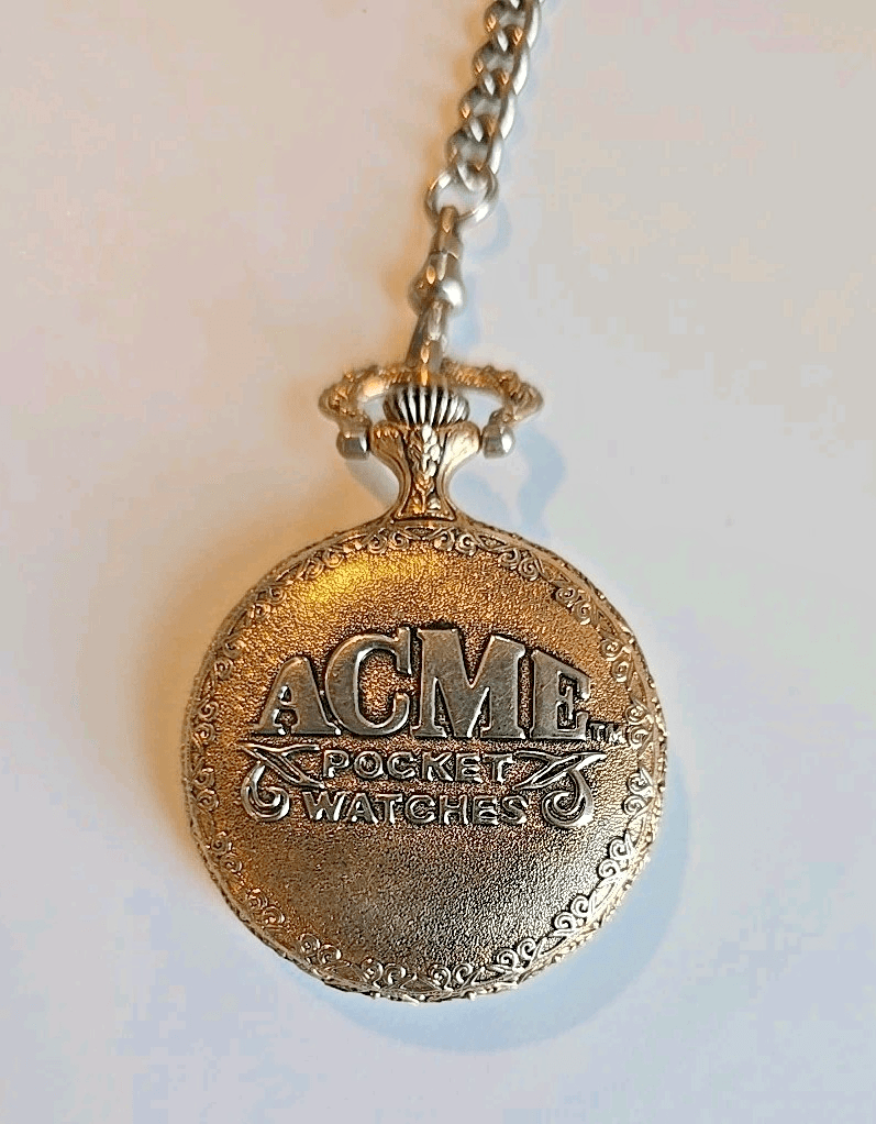 Vtg Armitron Acme Looney Tunes Tasmanian Devil Railroad Pocket Watch w/ Chain - Thumbnail 3