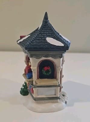 Vtg Share The Joy Village Accessories Collectables Porcelian News Stand - Thumbnail 5