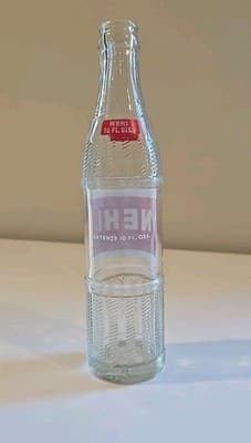 NEHI Beverages Soda Pop Bottle Clear Glass Ribbed Sides 10 oz Vintage 1970's - Thumbnail 3