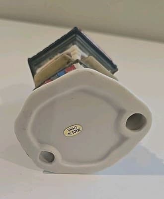 Vtg Share The Joy Village Accessories Collectables Porcelian News Stand - Thumbnail 9