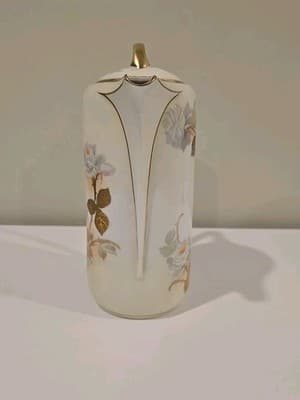 Antique Prussia Royal Rudolstadt White Rose Chocolate Pot - Thumbnail 2