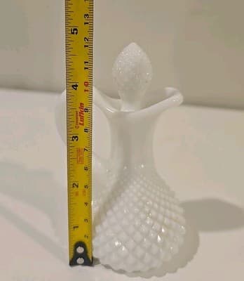 Vintage Westmoreland 5" English White Hobnail Milk Glass Cruet w/Stopper MCM - Thumbnail 2