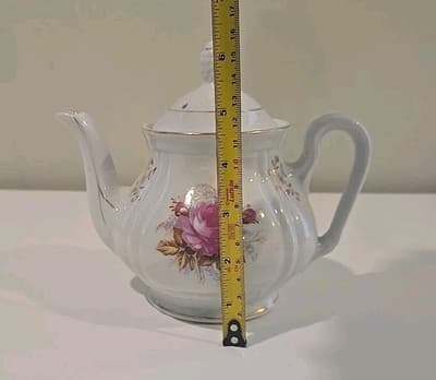 Mugsroyale Japan Handcrafted Floral Flowers Teapot Coffee Carafe Gold Trim - Thumbnail 7