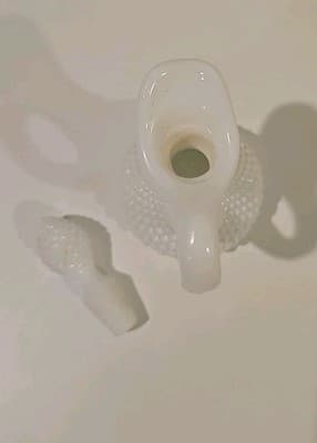 Vintage Westmoreland 5" English White Hobnail Milk Glass Cruet w/Stopper MCM - Thumbnail 8