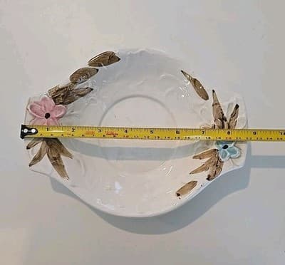 Vintage Napco Napcoware Flower Bowl C-7811 Oval Ceramic Serving Dish - Thumbnail 2