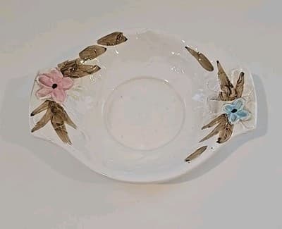 Vintage Napco Napcoware Flower Bowl C-7811 Oval Ceramic Serving Dish
