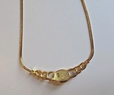 Princess House Signed Luminess Crystal Pearl Gold Chain Necklace - Thumbnail 6