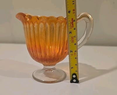 Imperial Carnival Glass Table Creamer Marigold Pitcher - Thumbnail 5