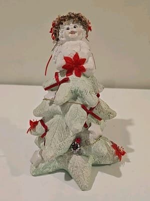 Dreamsicles Vintage 1994 Cherub Christmas Tree. Heavy Ceramic Or Clay . Made In