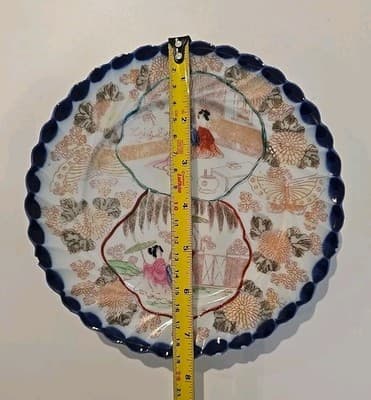 Antiques Imari Geisha Girl Japanese Hand Painted Plate Set of 3 - Thumbnail 12