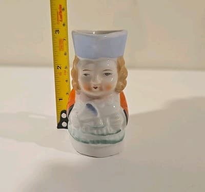 VTG Occupied Japan Mini 3" Woman Toby Mug Creamer Hand Painted - Thumbnail 2