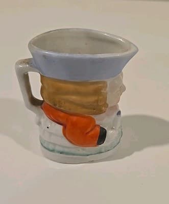 VTG Occupied Japan Mini 3" Woman Toby Mug Creamer Hand Painted - Thumbnail 6