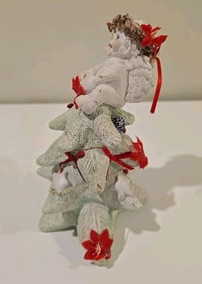 Dreamsicles Vintage 1994 Cherub Christmas Tree. Heavy Ceramic Or Clay . Made In - Thumbnail 2