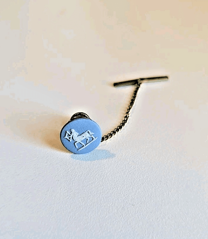 Wedgwood Tie Pin Clip Ship Motif Gold Plated Jasperware Sagittarius - Thumbnail 2