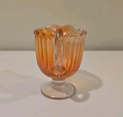Imperial Carnival Glass Table Creamer Marigold Pitcher - Thumbnail 4