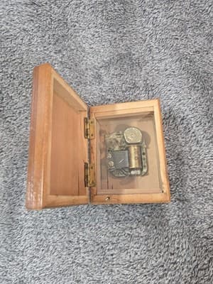 Vintage Japan Wood Jewelry Music Box Hummel Shepard Boy & Lamb Toyo 9X6" - Thumbnail 2