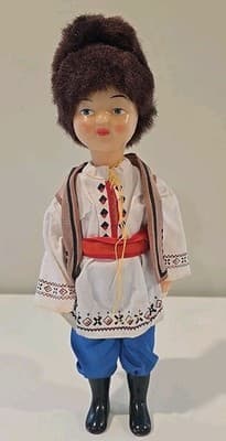 Vintage Ethnic Russian Girl Doll Hard Plastic Faces