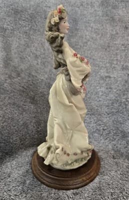 VTG AURO BELCARI FIGURINE TALL 1920'S WOMAN WITH ROSE AND CROWN MADE IN ITALY - Thumbnail 5