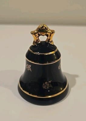 Vintage Limoges Castel French Porcelain Bell 22k Gold Accents NO Chips/Scratches - Thumbnail 3