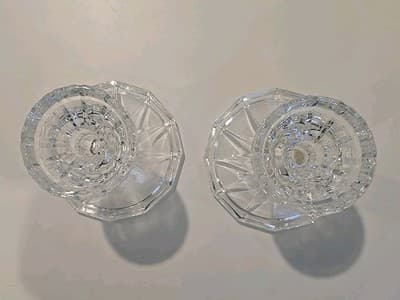 De Plomb 24% Lead Crystal Round Shaped Candle Stick Votive Pillar Set Of 2 - Thumbnail 3