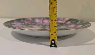 10" Andrea By Sadek Ceramic Decorative Plate with Gold Trim Violets - Thumbnail 5