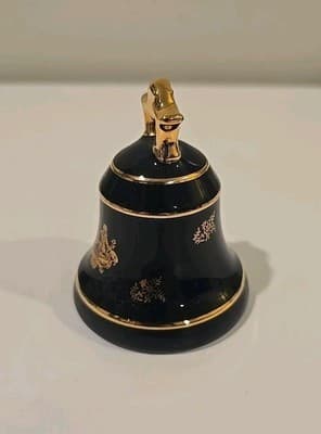 Vintage Limoges Castel French Porcelain Bell 22k Gold Accents NO Chips/Scratches - Thumbnail 2