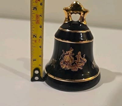 Vintage Limoges Castel French Porcelain Bell 22k Gold Accents NO Chips/Scratches - Thumbnail 6