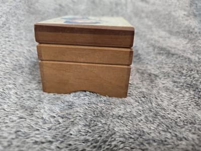 Vintage Japan Wood Jewelry Music Box Hummel Shepard Boy & Lamb Toyo 9X6" - Thumbnail 7