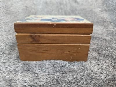 Vintage Japan Wood Jewelry Music Box Hummel Shepard Boy & Lamb Toyo 9X6" - Thumbnail 8