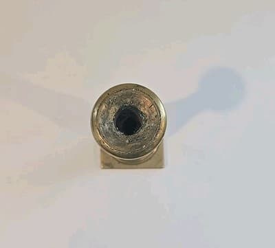 Antique Sand Cast Brass Candlestick 7" C. 1710 - 1810 - Thumbnail 5