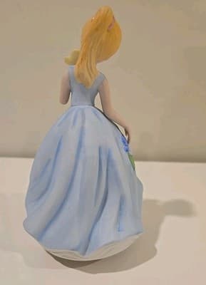 Vintage Berman & Anderson Music Box - Maiden in Blue Rose Dress Flowers Works - Thumbnail 4