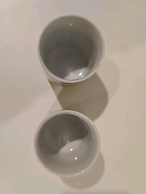 Set Of 2 Chinese Famille Rose Yellow Shou CUPS 3" T - Thumbnail 5